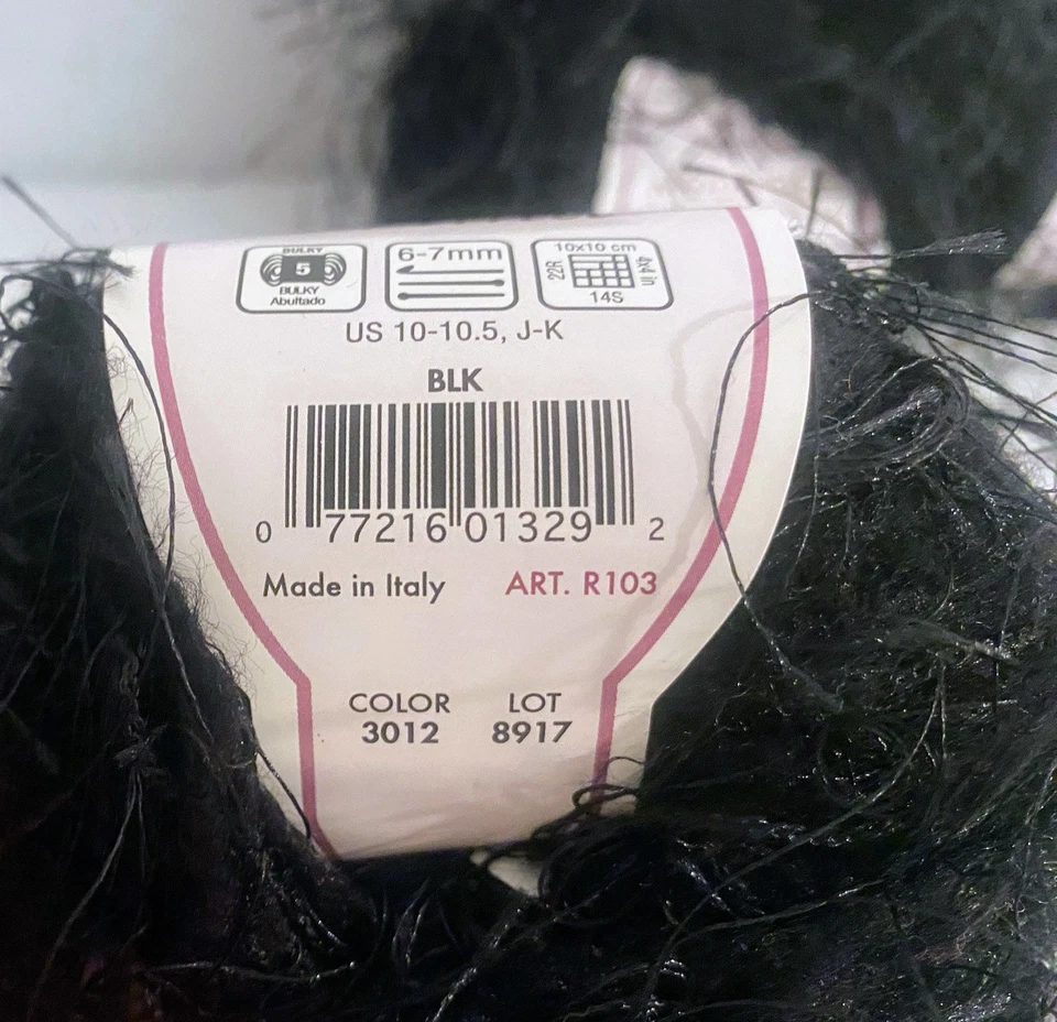 4x Lot Coats Moda Dea Prima Black #3012 Eyelash 60% Nylon 40% Polyester 82 Yd Ea - Image 3 of 4