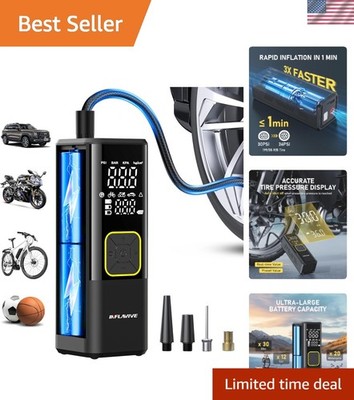 Compact Tire Inflator Air Compressor 150 PSI with LED Light - Perfect for Travel