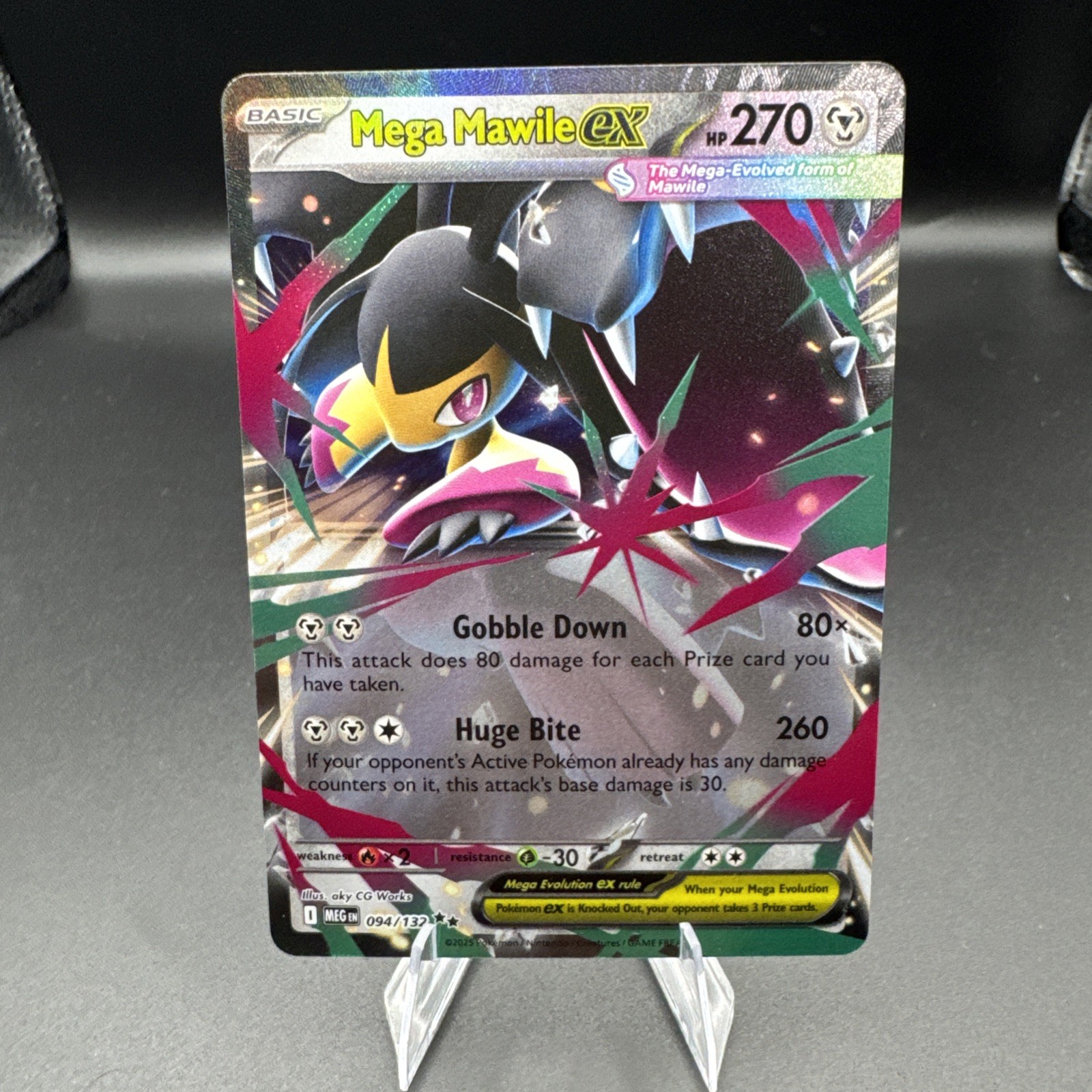 Mega Mawile ex 094/132 Me01: Mega Evolution Holo Double Rare NM