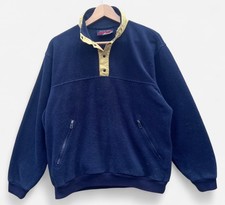 Musto Snugs Men's Dark Navy Blue Quarter Button Snap Fleece Outdoor Hiking - S