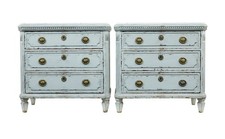 COPPIA DI CASSETTIERE OTTOCENTESCHE CON TOP IN FINTO MARMO