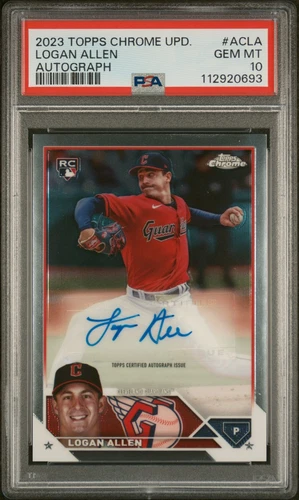 2023 Topps Chrome Update Logan Allen #ACLA RC Auto PSA 10