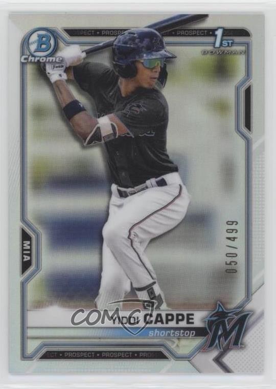 2021 Bowman Chrome Prospects Refractor 50/499 Yiddi Cappe #BCP-199 0b3
