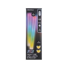 Vivitar 6 Pc. RGB Neon Tube Wall Light with Remote Light Reacts to Music GC NEW