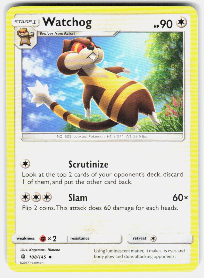 Pokemon Watchog SM - Guardians Rising #108/145 LP
