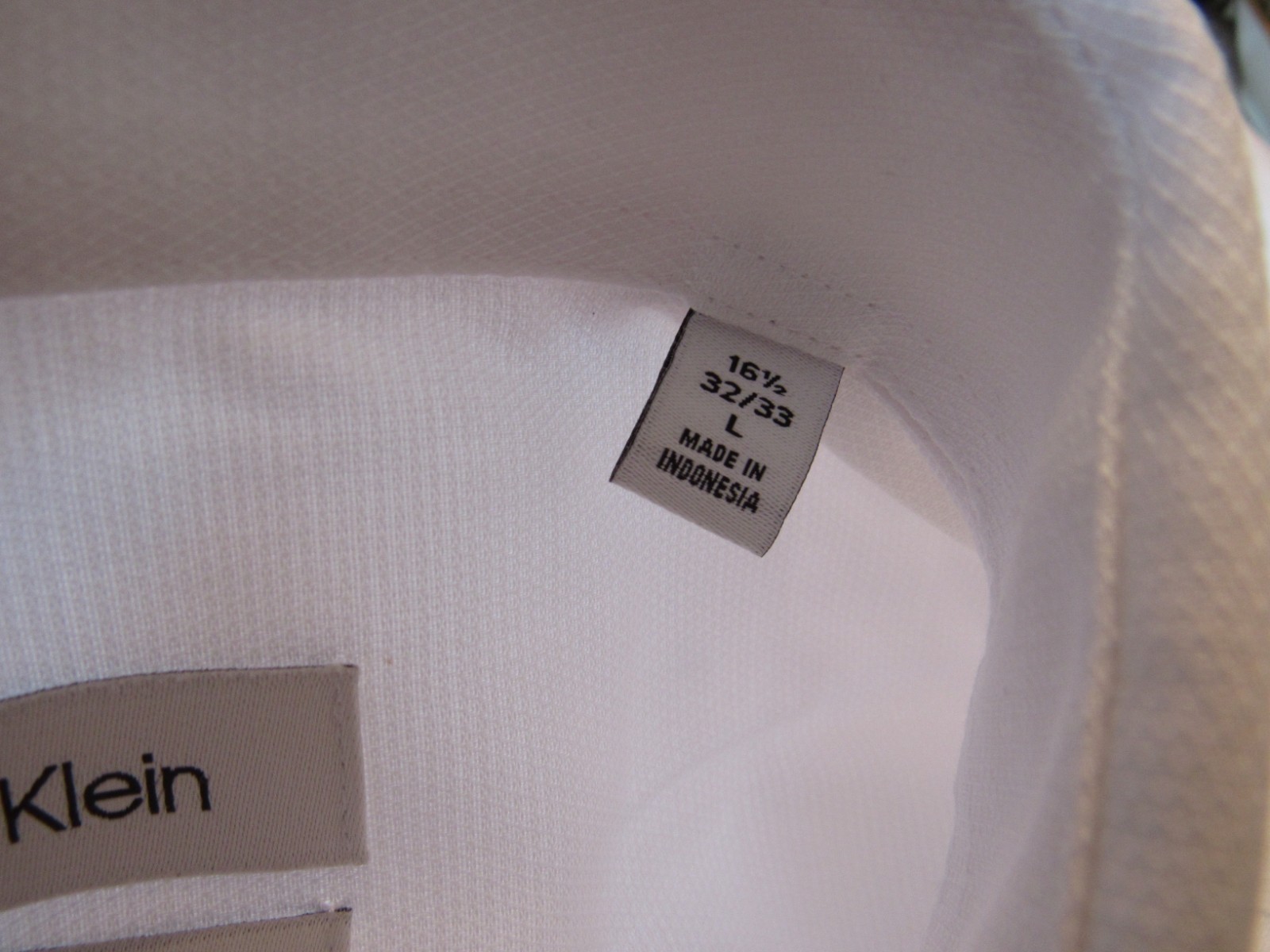 calvin klein steel + regular fit stretch wrinkle free white dress shirt L 16.5 thumbnail 8