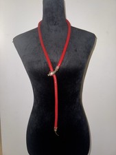 Vintage DL Auld Snake Head red Metal Mesh Adjustable Choker Necklace Or Belt x1