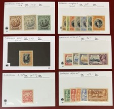 Barbados, 1916-1939, Small Lot of Mint on Six 102 Cards, Scott Cat. Val: $174.20
