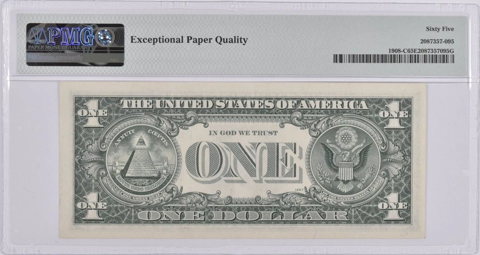 PMG Gem Unc 65 EPQ $1 1974 Philadelphia, PA US FRN Fr#1908-C *5546 - Image 2 of 3