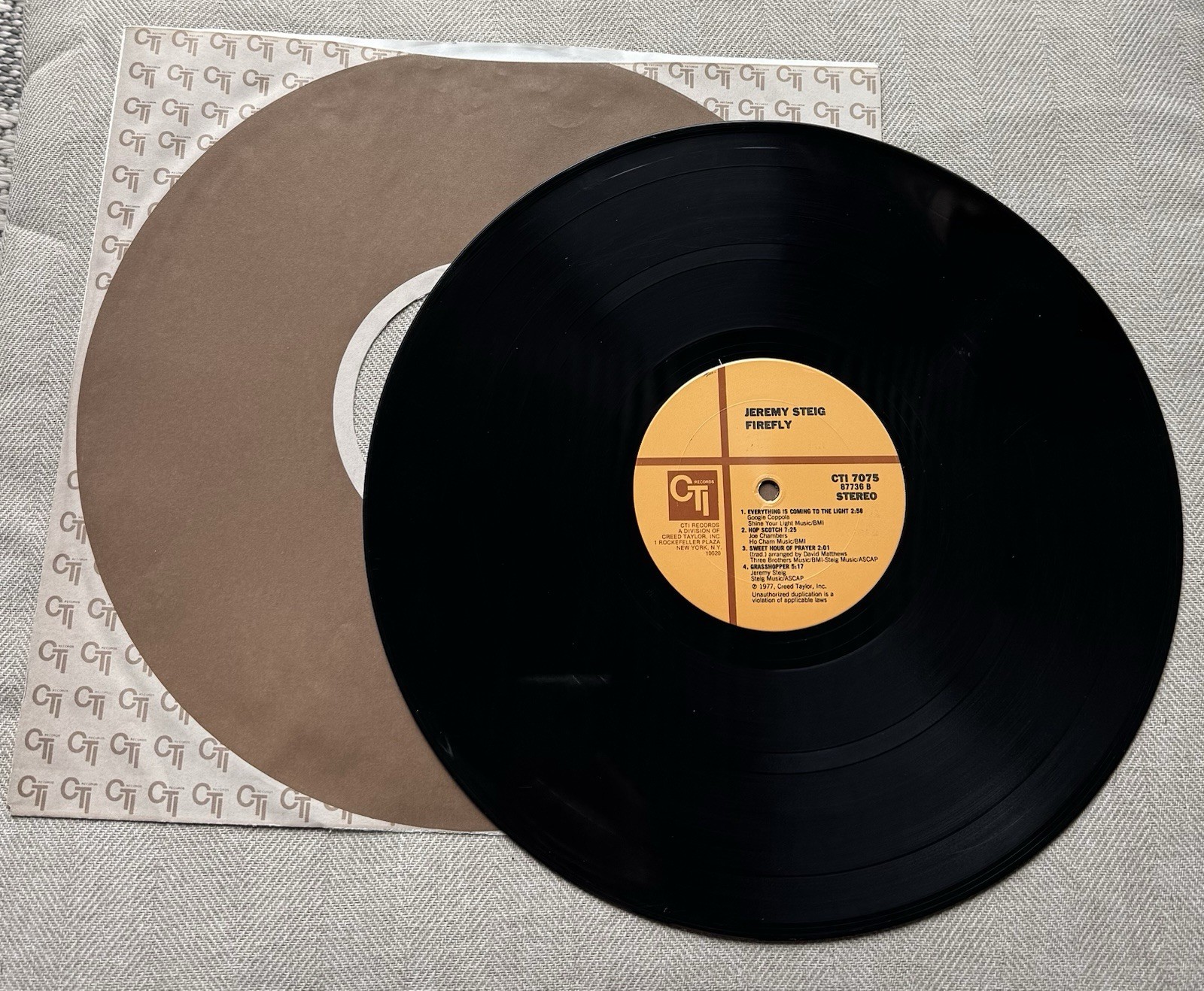 JEREMY STEIG - FIREFLY LP Vinyl - CTI RECORDS CTI 7075