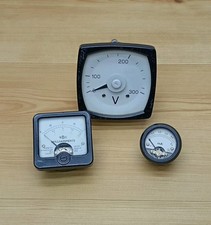 Vintage Analog Panel Meter Volt Voltage Gauge Voltmeter Lot - UNTESTED