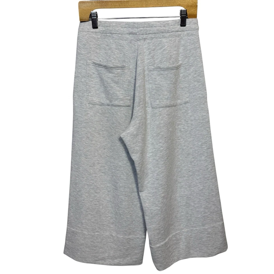 Quince SuperSoft Fleece Wide Leg Pant Size M Gray Crop Lounge Comfy Athleisure - Image 4 of 4