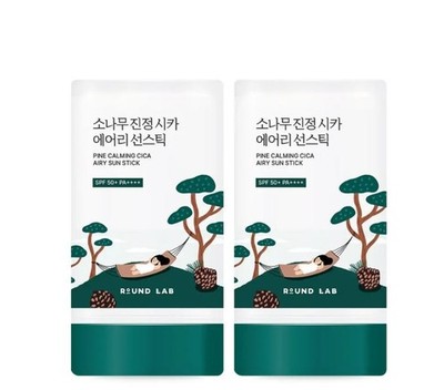 ROUND LAB PINE Calming CICA Airy Sun Stick 19g+19g Duo SET