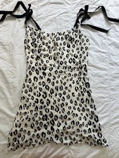 Reformation Used 10 Leopard Print Mini Dress with Bow Tie Straps