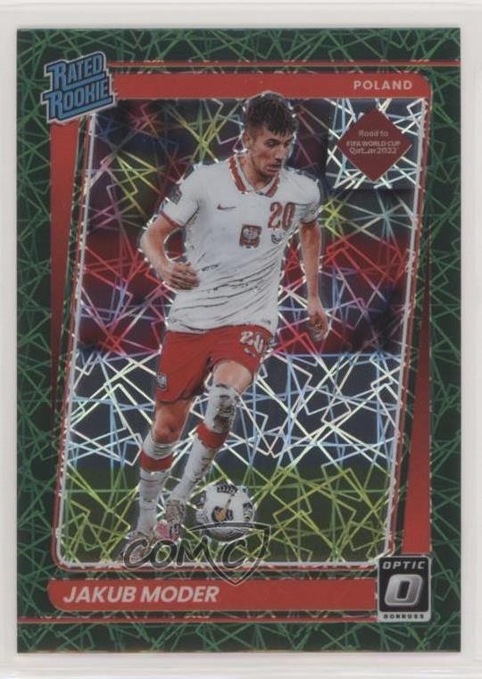 2021 Donruss Road to Qatar Optic Green Velocity Prizm Jakub Moder Rookie RC 07i7