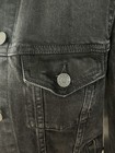 GAP BLACK DENIM JACKET XS COTTON PUFF SHOULDER LONG SLEEVES BIKER — photo 8