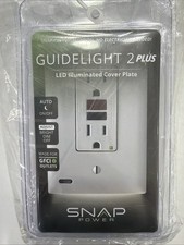 SnapPower GuideLight 2 PLUS 1-Gang GFCI Wall Plate, White O1GL-FWH-SP2