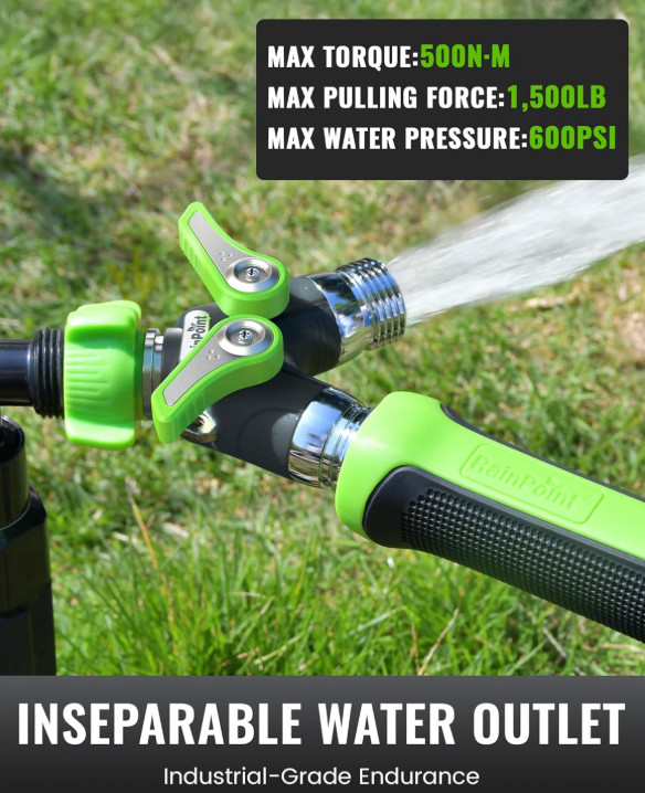 Garden Hose Splitter 2 Way Heavy Duty Water Hose Y Spigot Splitter with Shutoff