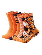 Mens Dress Socks 6 Pack Silver Anti Odor Combed Cotton 8-13 A05 Orange