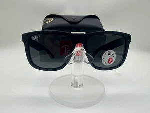 Nouveau Ray-Ban Justin RB4165 Lunettes de soleil polarisés Lentille noir/bleu mat 54mm pour homme