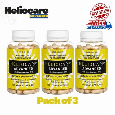 3 Packs Heliocare Advanced Nicotinamide B3 Skin Health 120 Capsules Exp: 08/2028