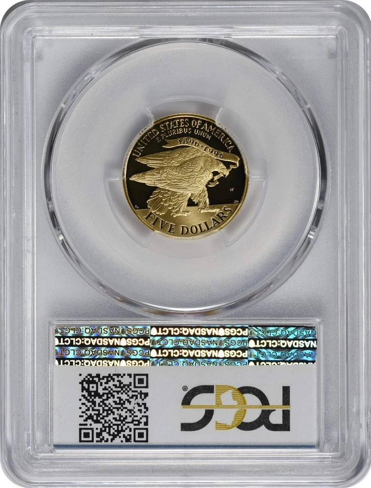 1995-W Olympic Stadium $5 Gold Five Proof Commemorative PR69DCAM PCGS - Image 2 of 2