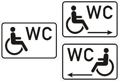 30x40 Türschild Behindertentoilette mit oder ohne Pfeile WC 15x20 20x30