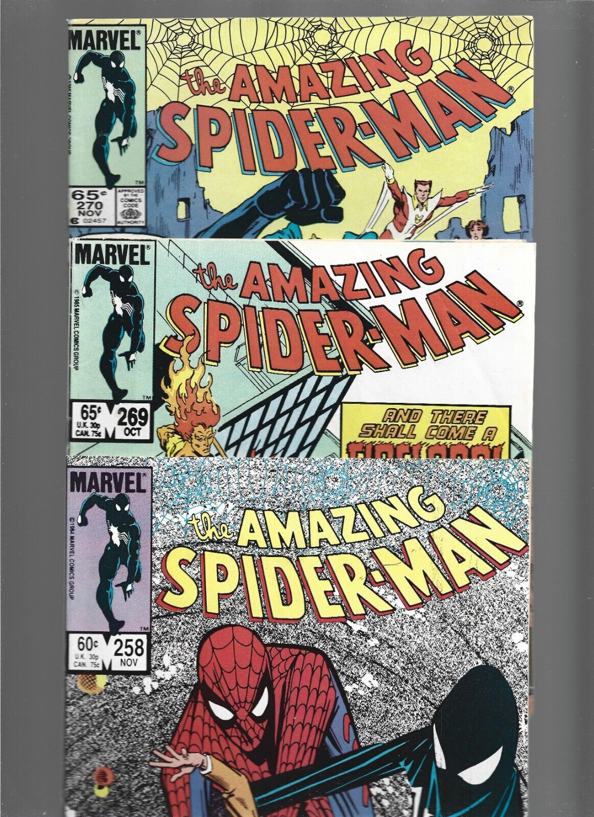 *WOW HOT* MARVEL AMAZING SPIDER-MAN LOT OF 3 COPPER AGE KEYS 258/269/270 (1985)