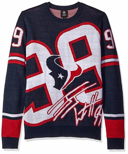 Forever Collectibles NFL Men's Houston Texans JJ Watt #99 Loud Player Sweater - Picture 4 of 6