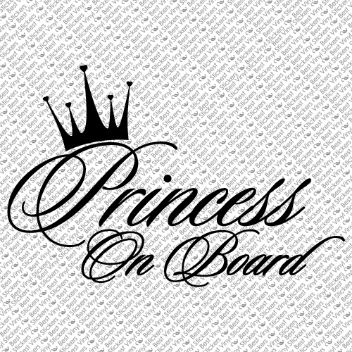 PRINZESSIN AN BORD BABY KRONE HERZ MÄDCHEN KINDER FENSTER VINYL AUFKLEBER (PC-02) - Bild 2 von 14