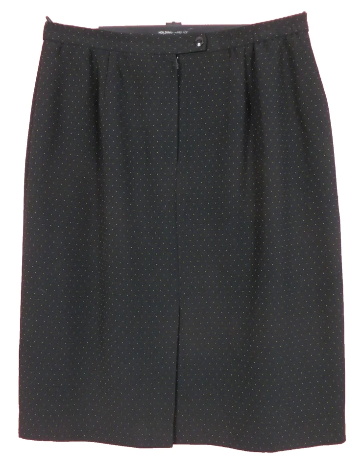 SK19096 LE SUIT Mujer Poliéster Clásico Falda Lápiz Negro Amarillo Punto Talla 14W Foto 2 de 4