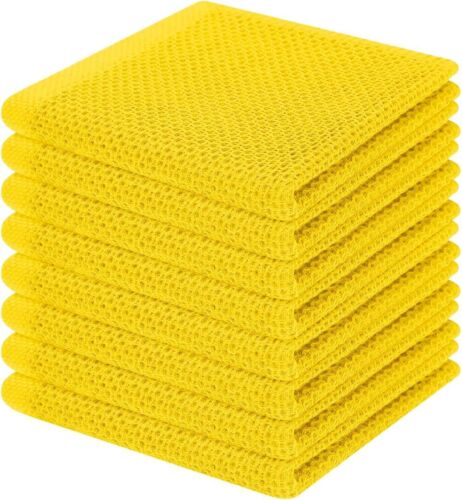 100% Cotton Waffle Weave Kitchen Dish Cloths, Ultra Soft Absorbent Quick Drying