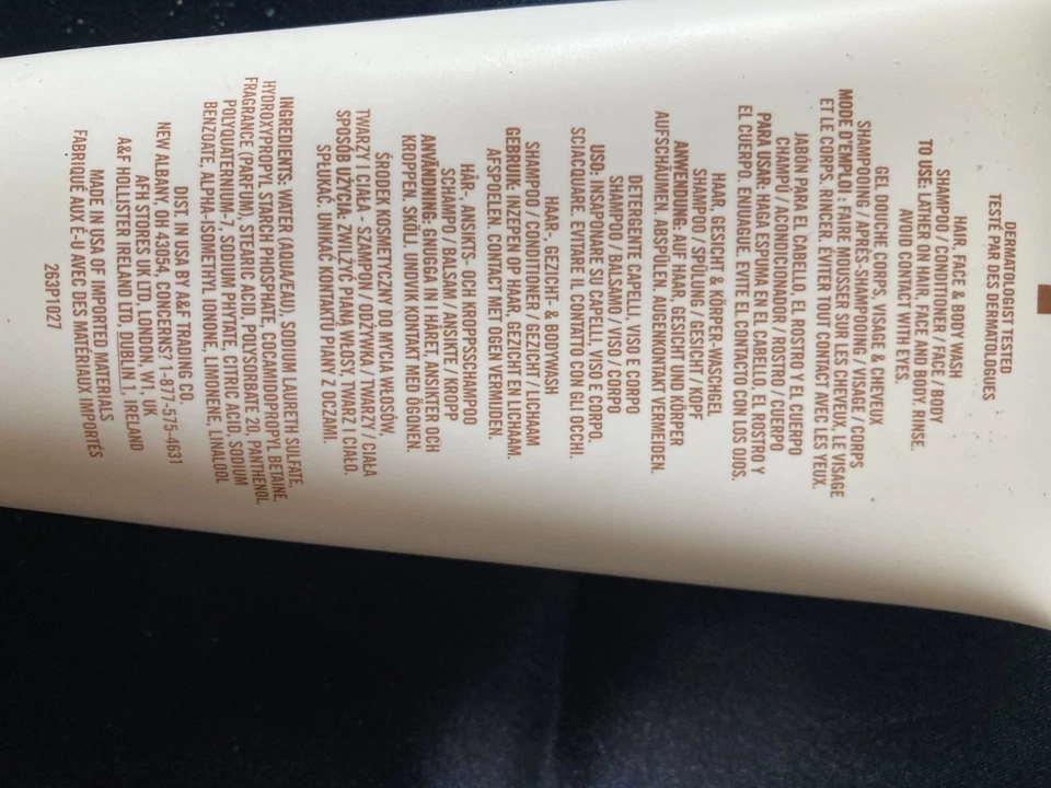 Abercrombie & Fitch Life Jabón para Cabello, Cara y Cuerpo Nuevo Precintado Nunca Abrido Foto 4 de 4
