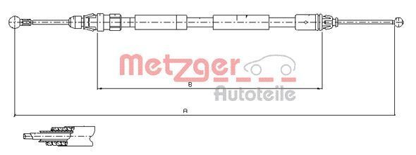 Metzger 11.6807 Seilzug, Feststellbremse Passend FüR Nissan Opel Renault-image