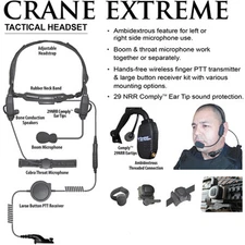 Earphone Connection CRANE EXTREME Tactical Headset for Motorola APX XPR Radios