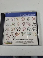 Thread Art Floral Alphabet Embroidery CD
