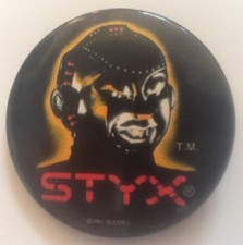 STYX 1983 Pin Back Button Concert Souvenir Mr. Roboto