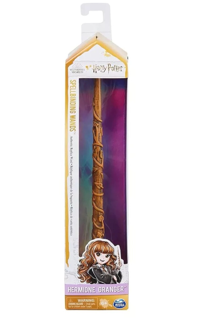 Baguette Hermione Harry Potter 30 cm avec carte accessoire de déguisement
