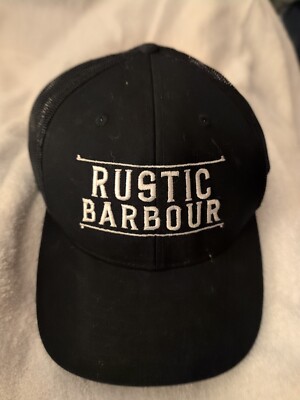 Rustic Barbour   Hat   Cap    Adjustable   Black   Mesh Back 