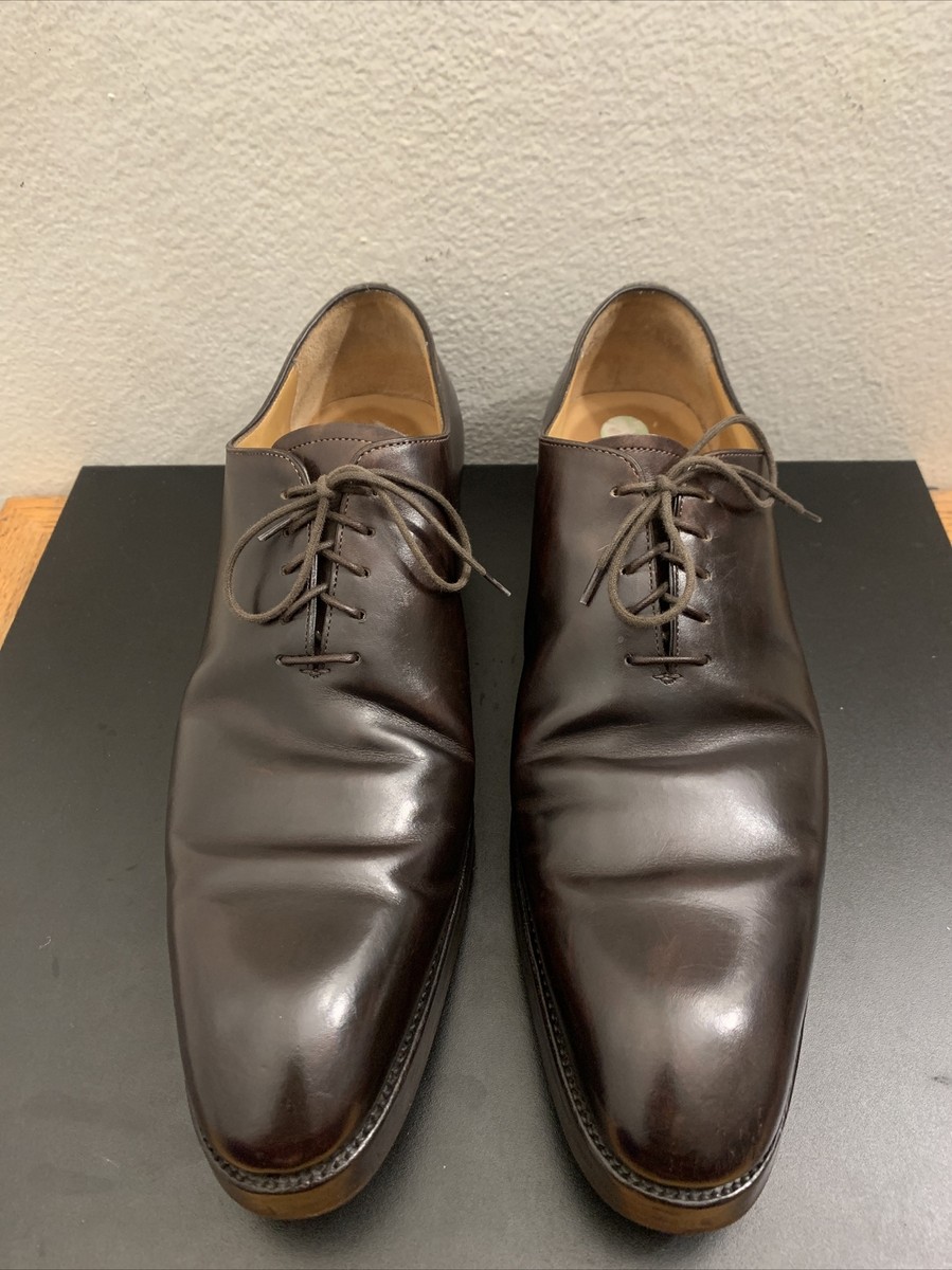 Carlos Santos Mens Goodyear-Welted Brown Calfskin WholecutOxford