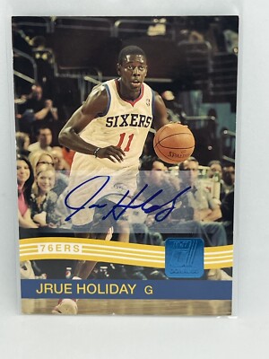 JRUE HOLIDAY 2010-11 DONRUSS AUTOGRAPHS #22 #100/199 SIXERS 