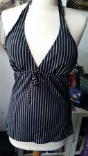 ❤️ Octopus Tankini Bikini Gr. 38-40 Nadelstreifen Muster Schwarz weiß sexy  ❤️