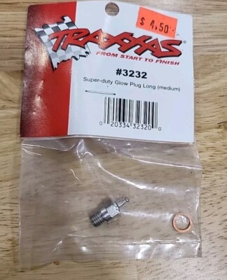 Traxxas 3232 Super Duty Long Medium Glow Plug With Gasket 