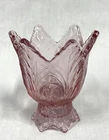 Vintage Fenton Pink Art Glass Tulip Two Way Candle Votive Holder