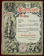 Lübeck (?) mit Reichsadler (?) ), Klempner, alter Gesellenbrief, 19. Jh. blanko