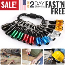12PCS 1/4" Hex Shank Quick Release Keychain Screwdriver Drill Bit Holder Bit Set
