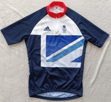 Great Britain GB Olympic Team London 2012 Adidas mens Blue cycling jersey size L