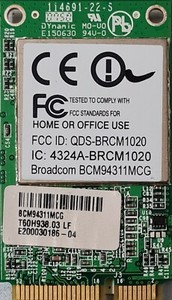 Notebook Laptop Acer TravelMate 7520 G WLan Karte Broadcom BCM94311MCG