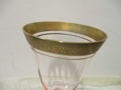 Vintage PINK Tiffin Franciscan Rambler Rose Optic Water Goblet 6 1/2"- Set of 6 - Picture 5 of 9