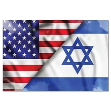 Magnet Me Up American and Israeli Flag Magnet Decal, 4x6 Inches, Blue and White